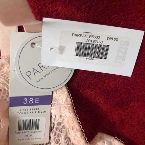 Parfait Lingerie Pale Blush Bra & Panty Set - Size 38E/Large - New With Tags - Picture 5 of 9